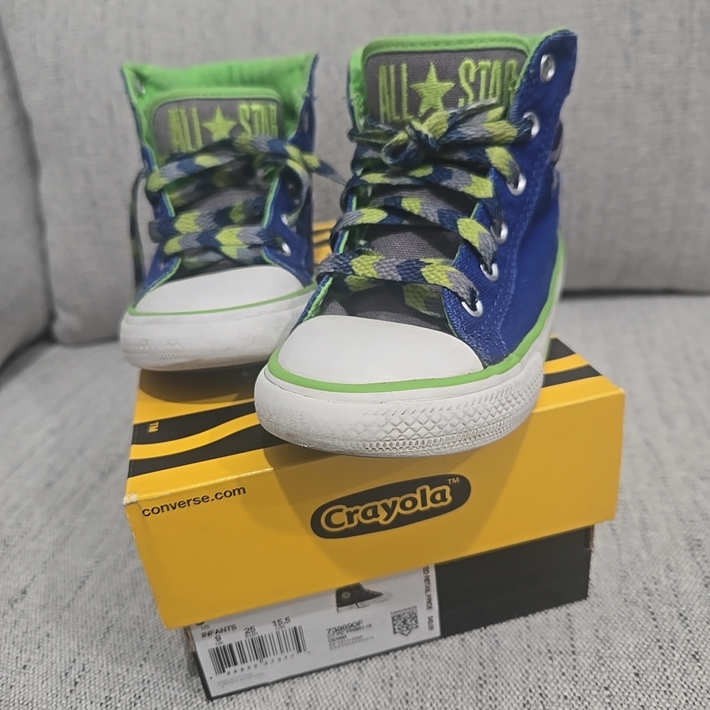 Converse Kids High-Top Sneakers - Blue and Green